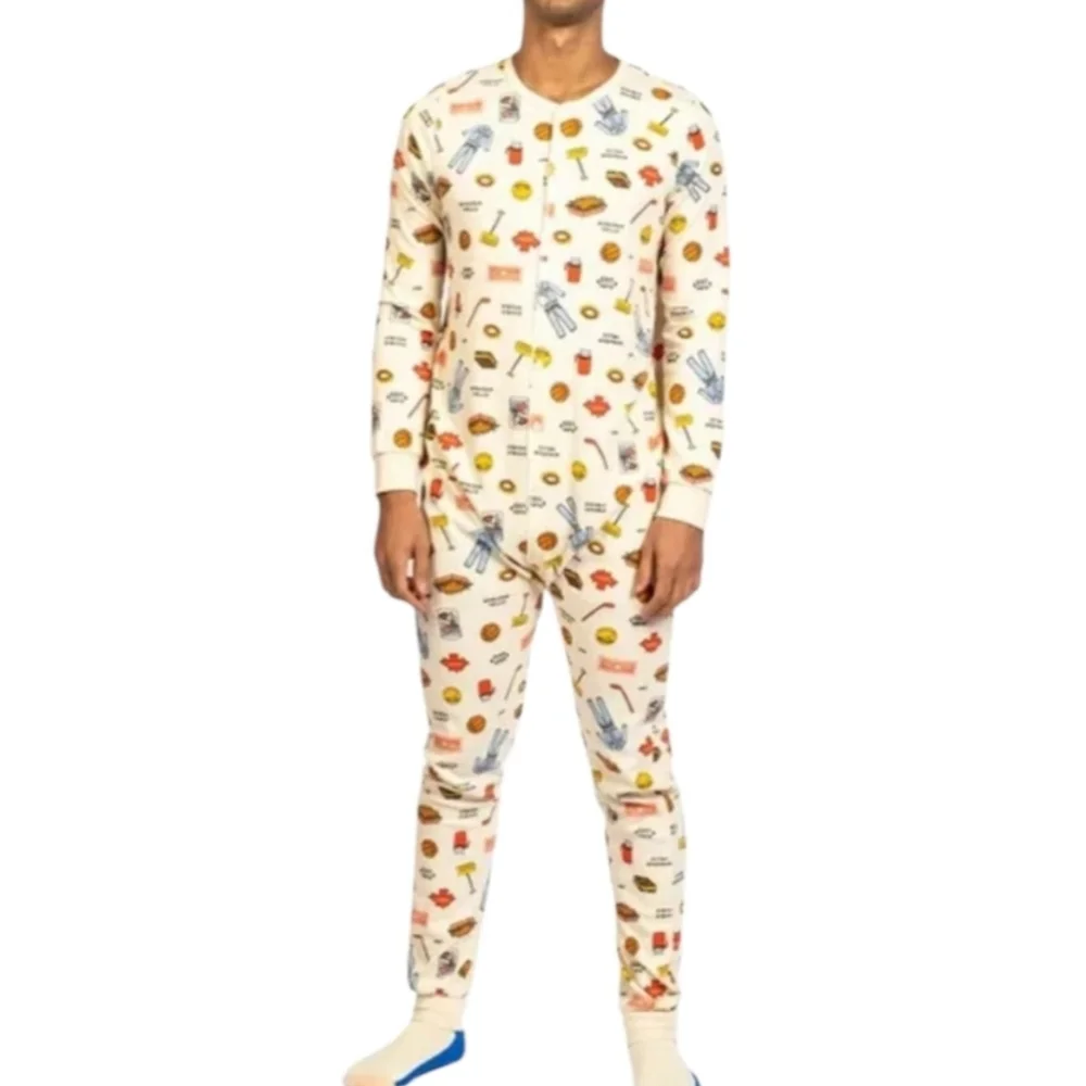 Arborist Thermal Onesie Pajamas Size Small Canadian Print Waffle - Picture 12 of 12